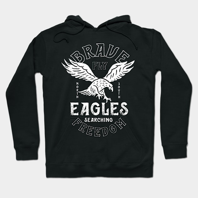 Brave Eagles Fly for Freedom Patriotic USA American Eagle Hoodie by ballhard